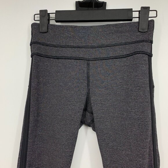 Lululemon Leggings Run Pace Tight Gray Black Wee Stripe Luxtreme - Picture 3 of 10